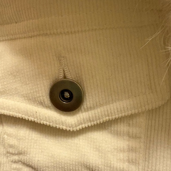 Vintage Y2K Sheri Bodell Corduroy White 100% Rabbit Fur Trim Jacket Sz XS - Picture 16 of 16